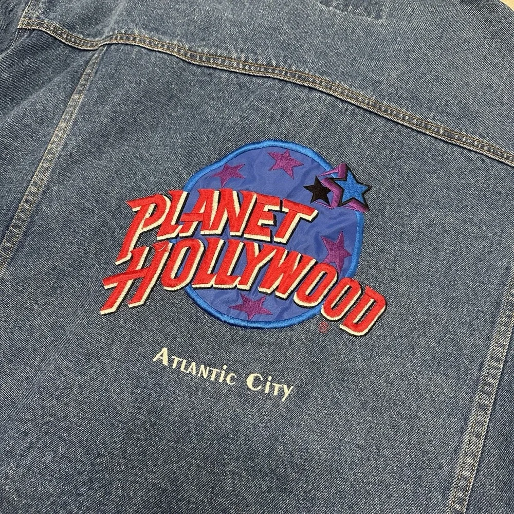 Vintage 1991 Planet Hollywood Atlantic City Jean‎ Jacket XL